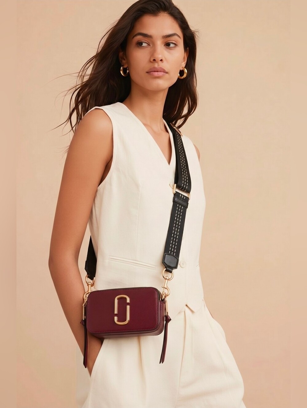 MARC JACOBS THE SNAPSHOT USA Camera Bag Leather Red